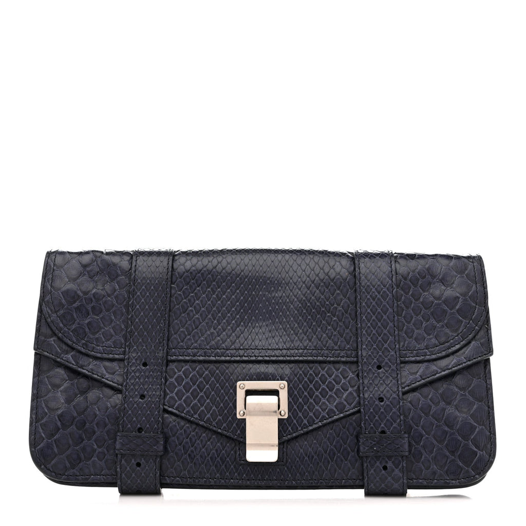 Snakeskin PS1 Pochette Clutch Blue