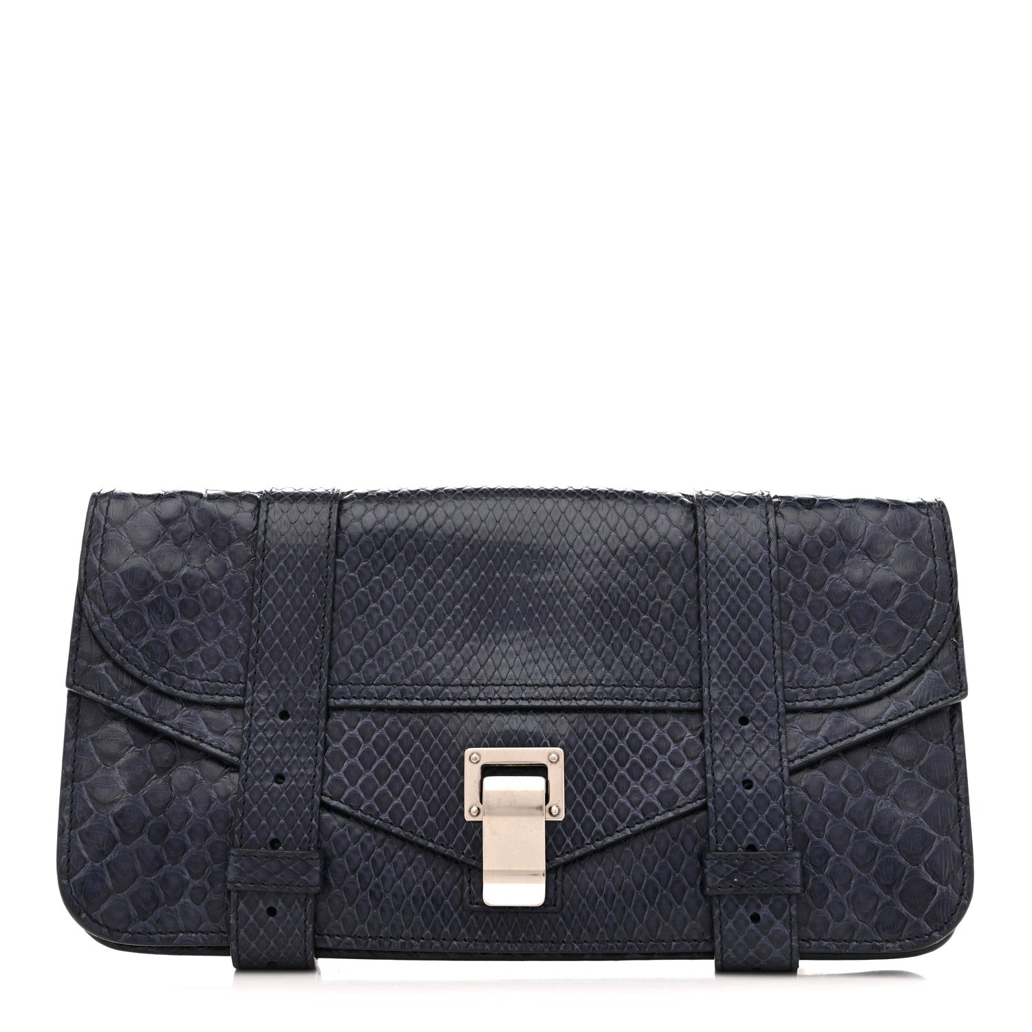 Snakeskin PS1 Pochette Clutch Blue