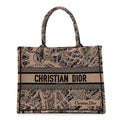 Canvas Embroidered Medium Plan De Paris Book Tote Beige Multi