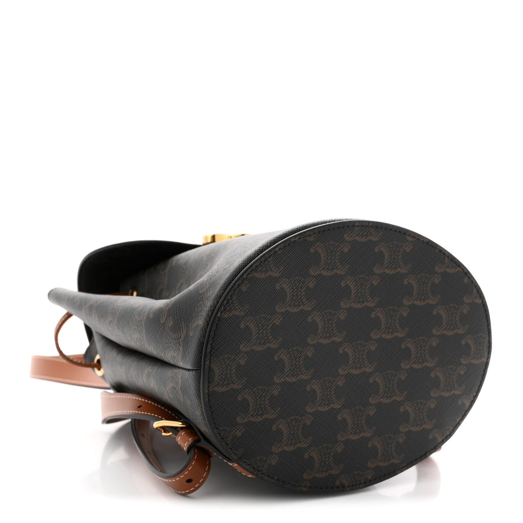 Triomphe Canvas Calfskin Bonnie Backpack Tan