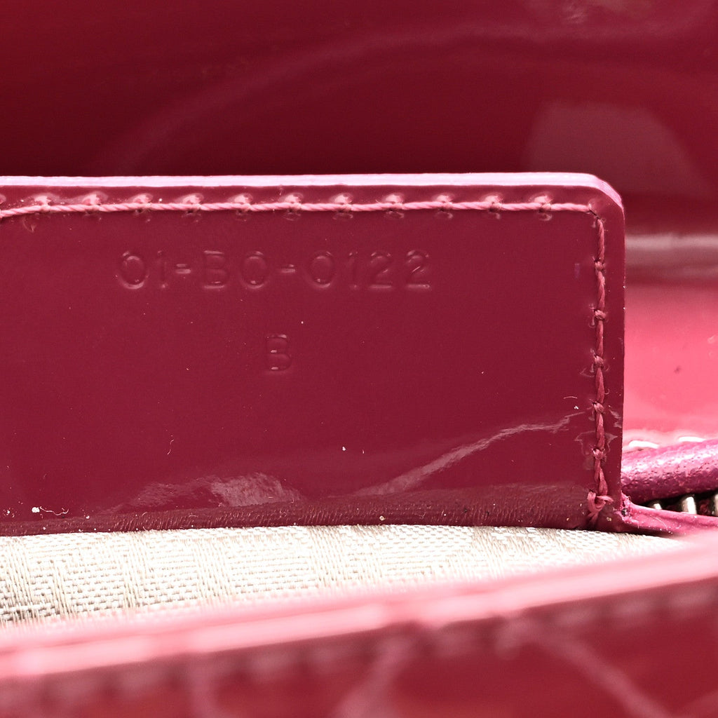 Patent Cannage Medium Lady Dior Dark Pink