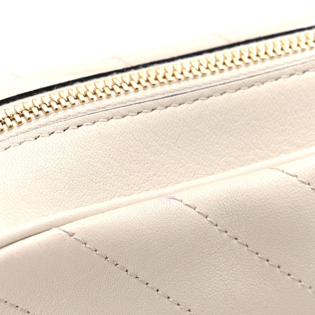 Sakai Be Green Calfskin Diagonal Stitched Small Blondie Shoulder Bag Mystic White