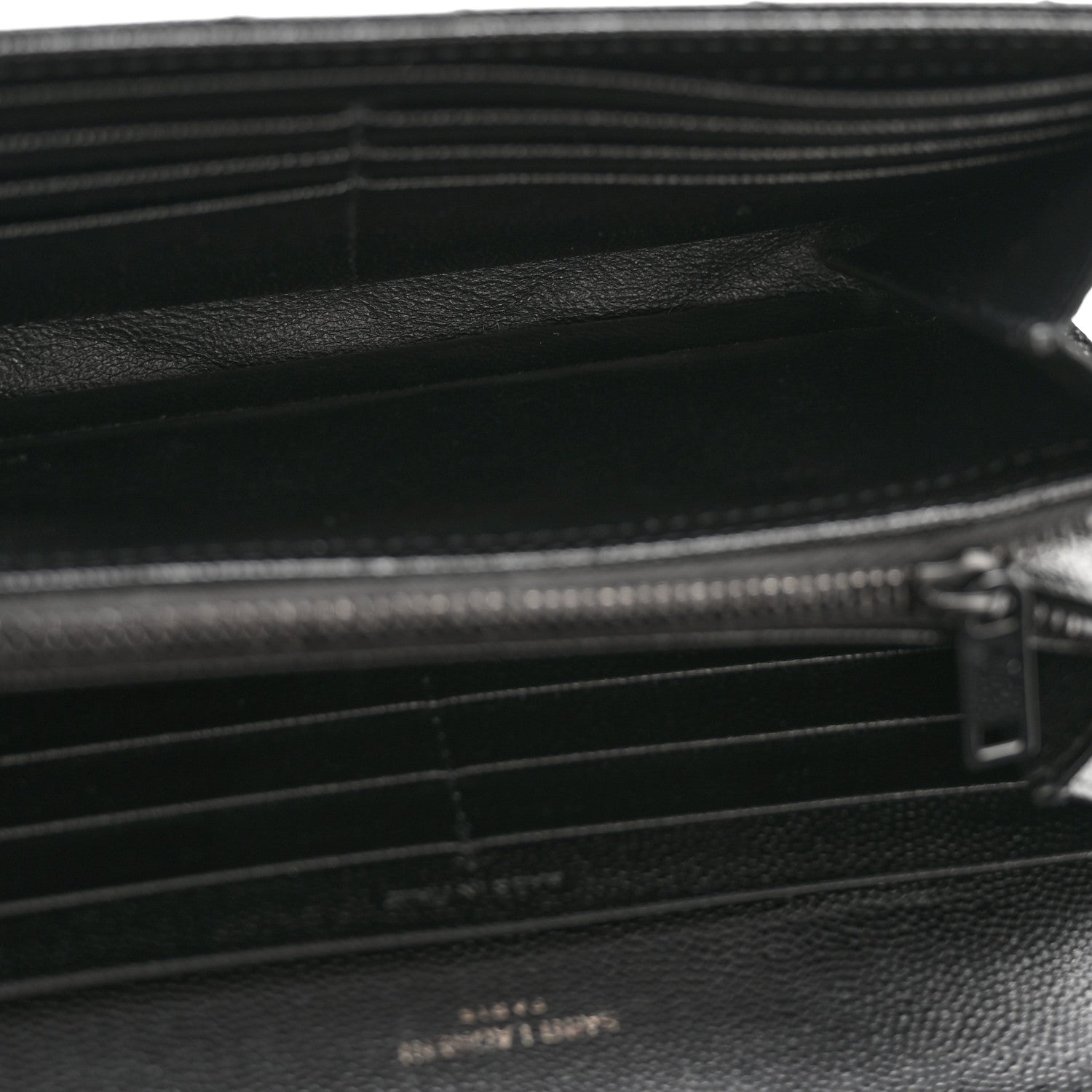 Grain De Poudre Matelasse Chevron Monogram Flap Wallet Black