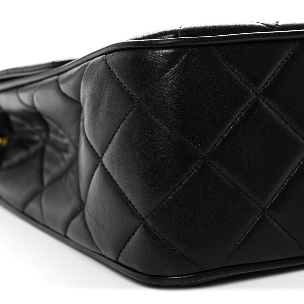 Lambskin Quilted Medium Single Flap Black