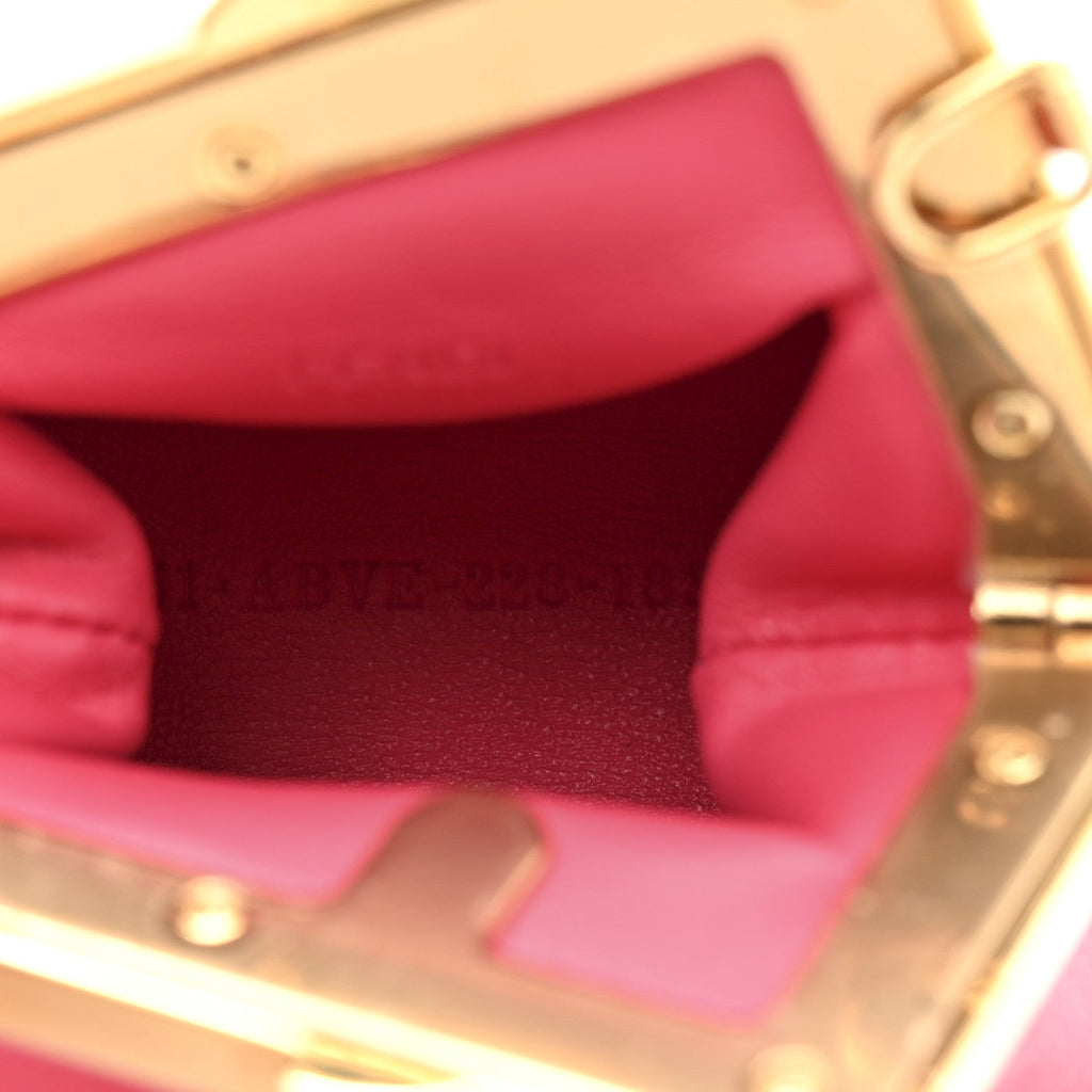 Shiny Nappa Nano Fendi First Bag Charm Lampone