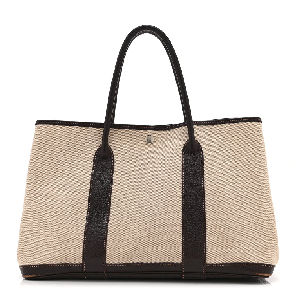 Buffle Skipper Toile Garden Party 36 MM Tote Marron Fonce
