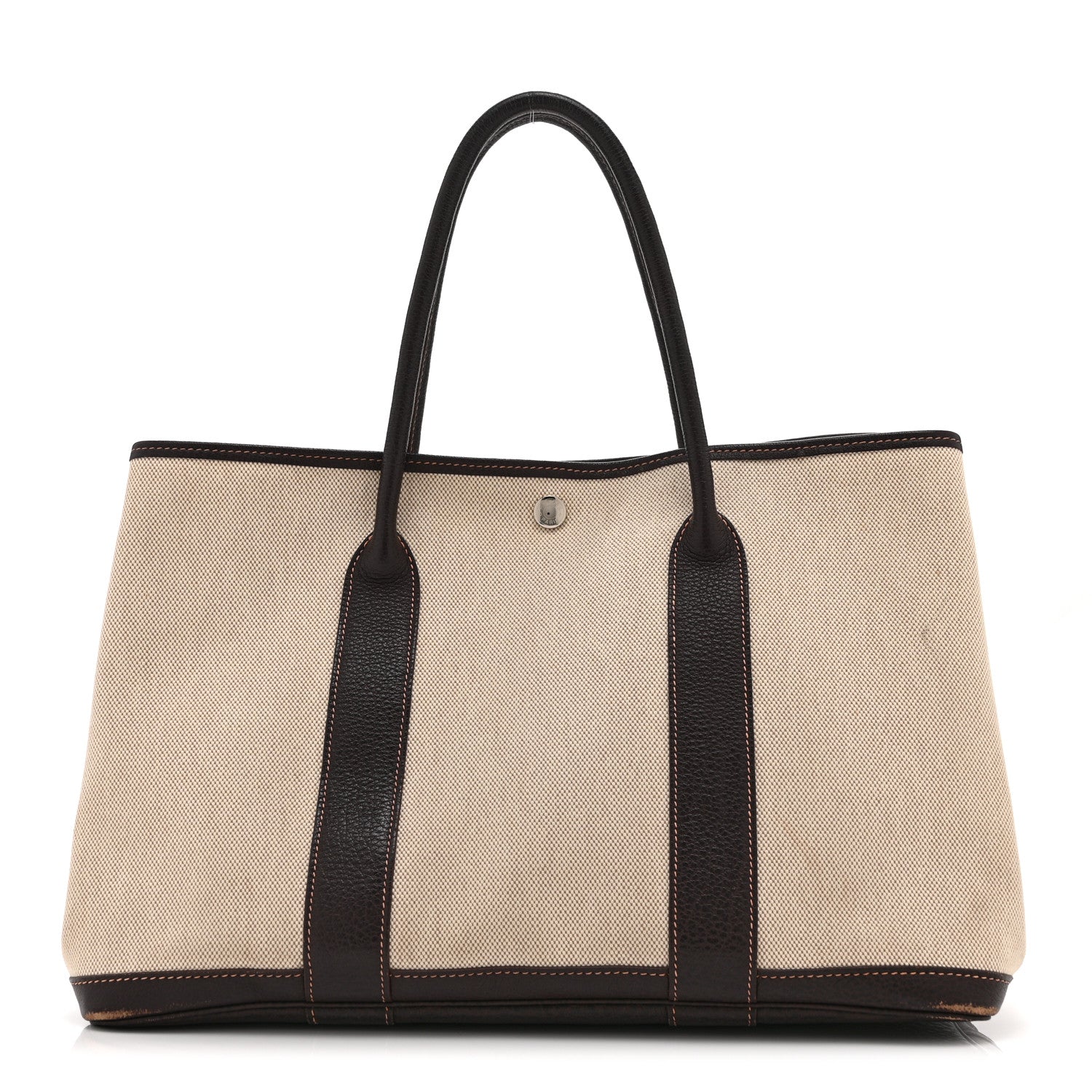 Buffle Skipper Toile Garden Party 36 MM Tote Marron Fonce
