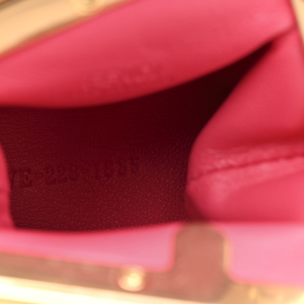 Shiny Nappa Nano Fendi First Bag Charm Lampone