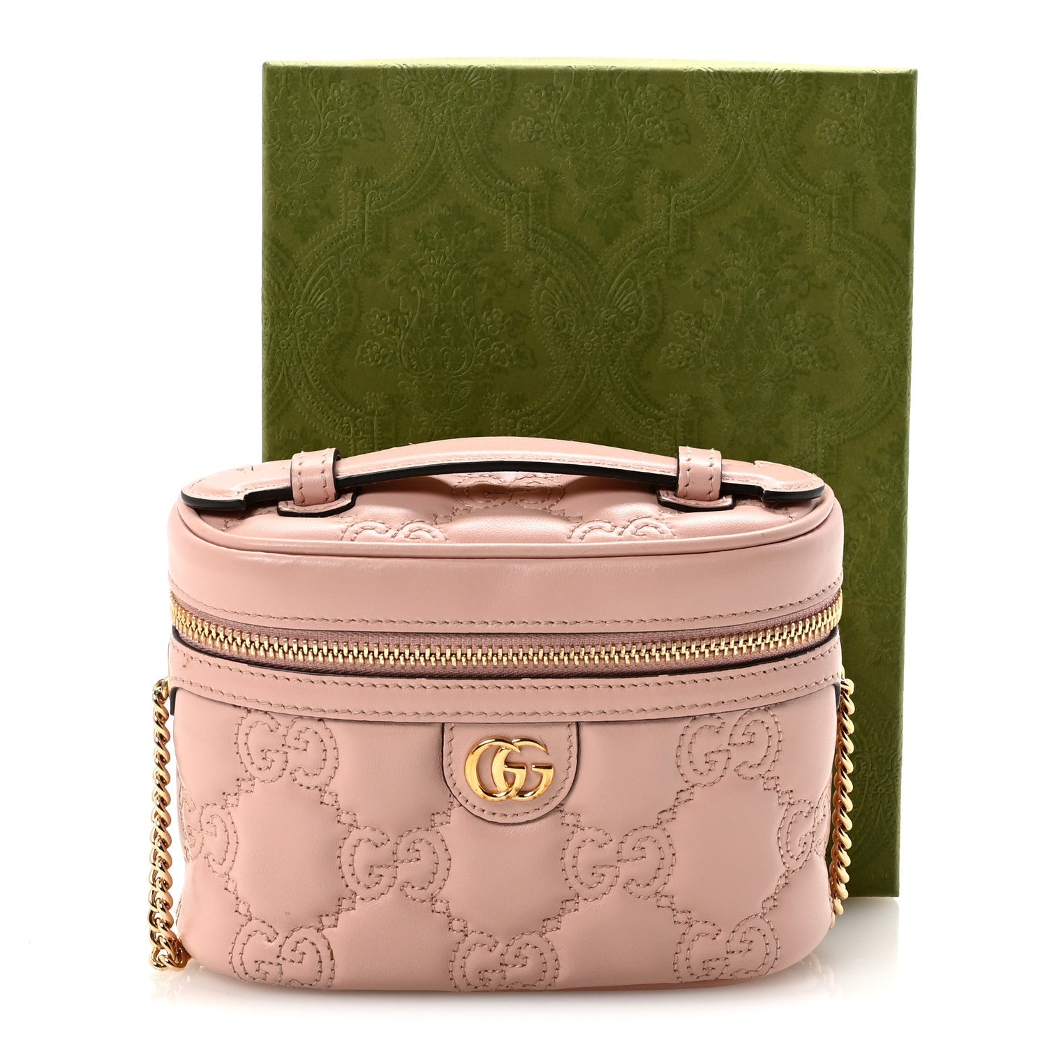 Calfskin GG Matelasse Mini Top Handle Bag Perfect Pink