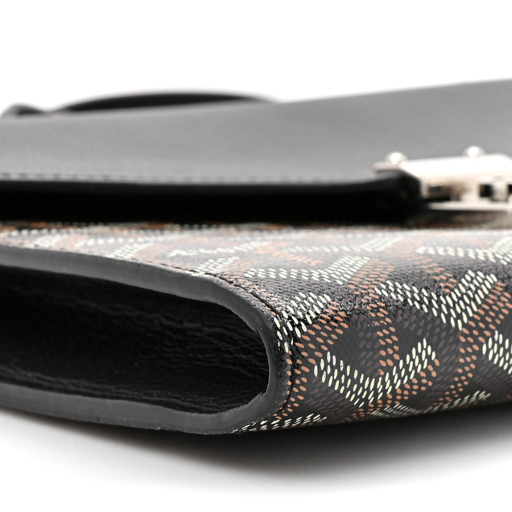 Goyardine Calfskin Chypre Wallet Pouch Black