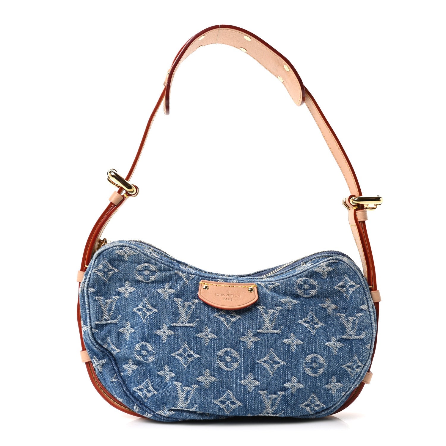Monogram Denim Croissant MM Blue