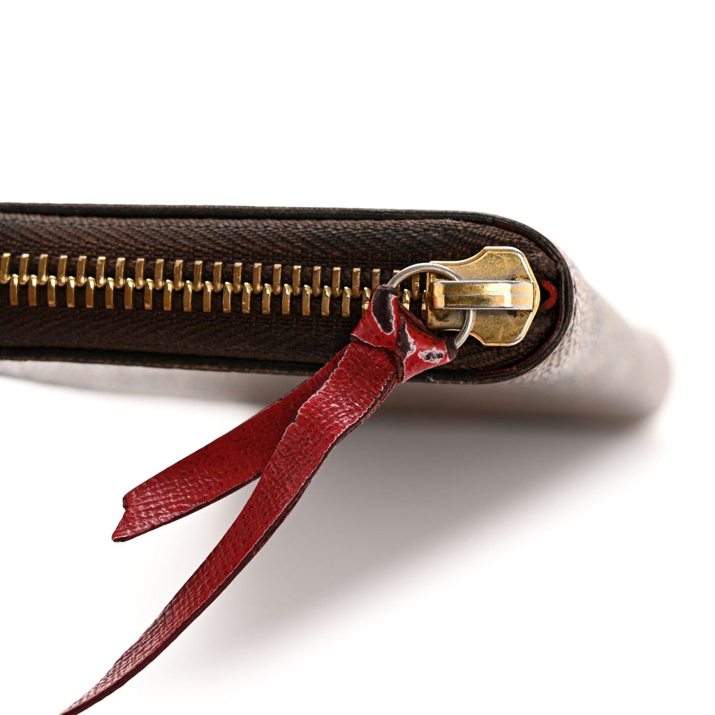 Damier Ebene Clemence Wallet Cherry