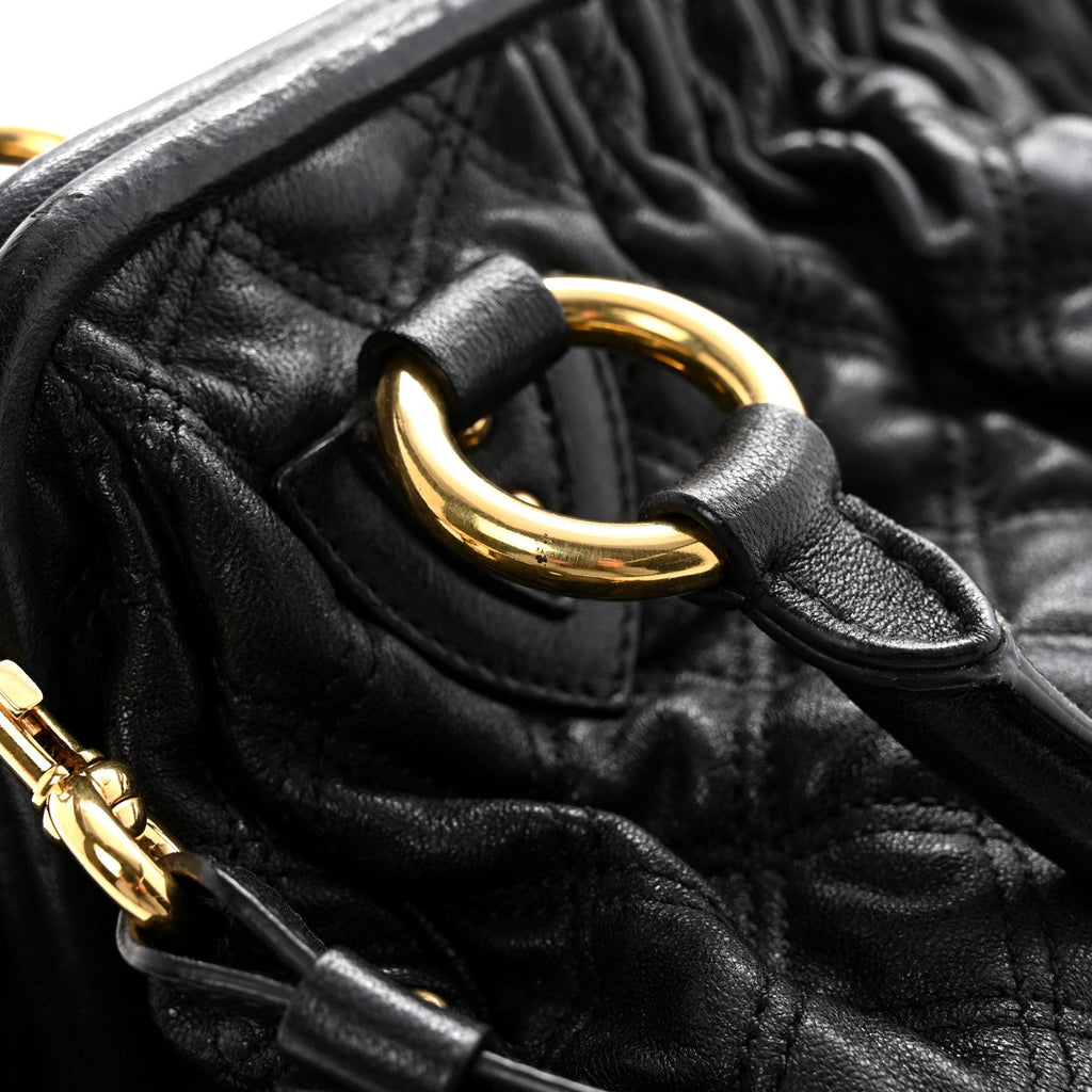 Calfskin Quilted Stam Black