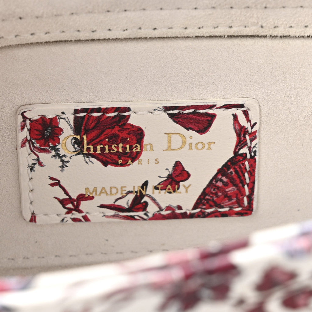 Calfskin Le Coeur Des Papillons Small Lady D-Joy White