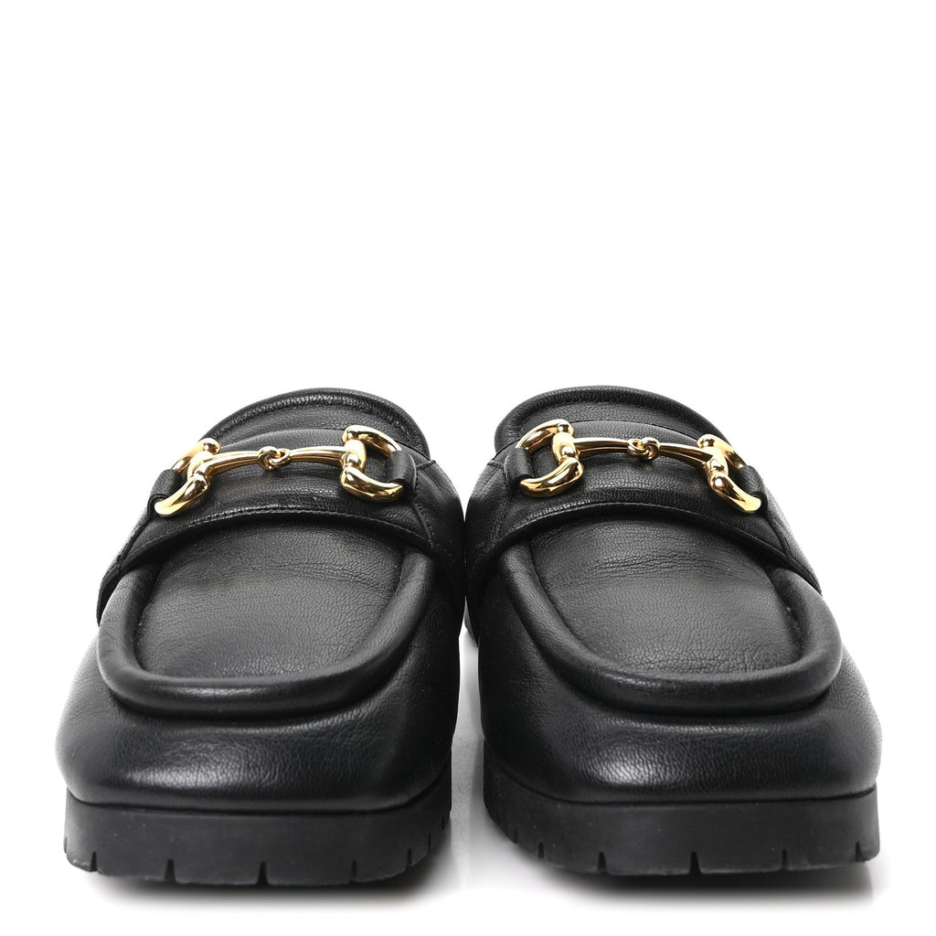 Goatskin Auroville Horsebit Mules 39.5 Black