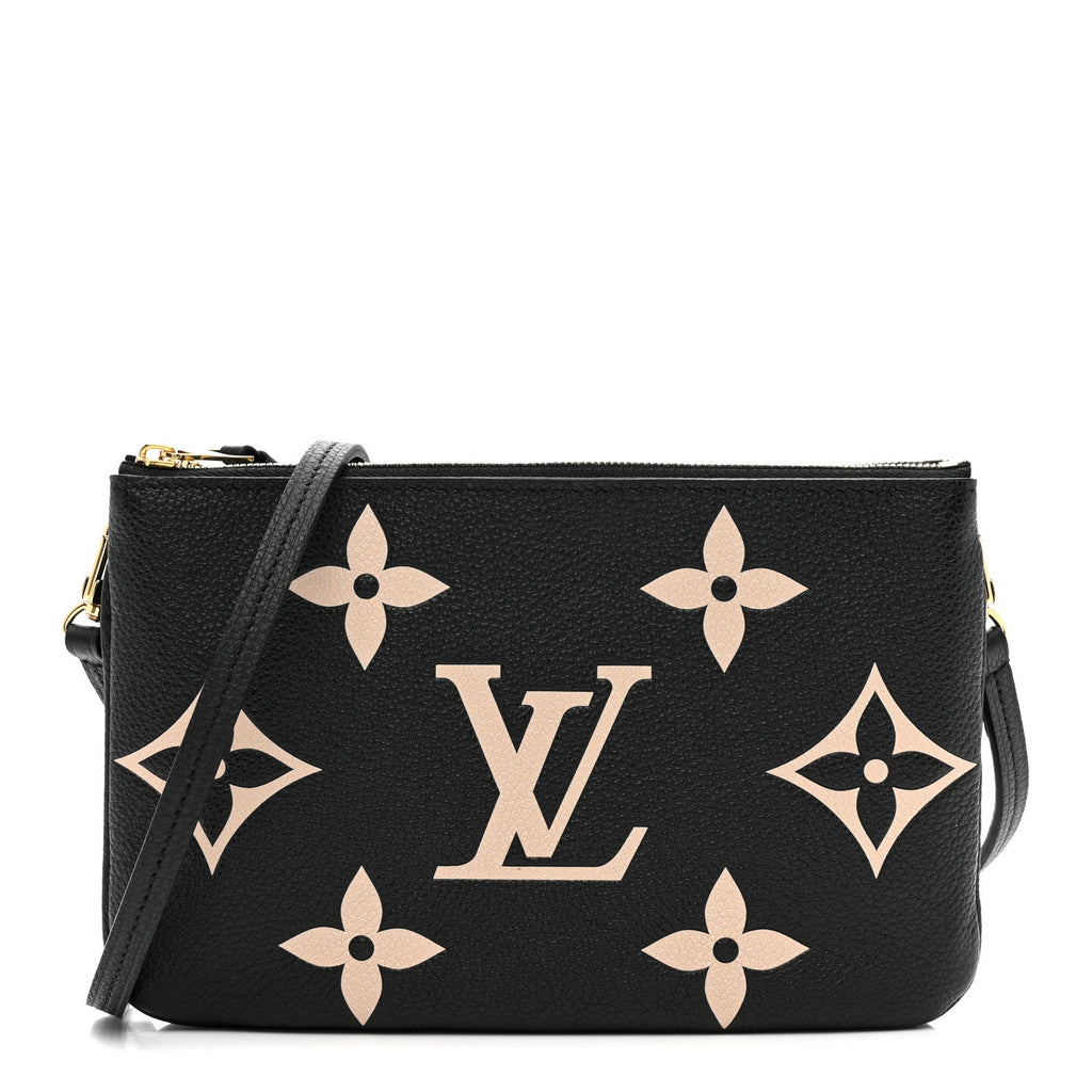 Empreinte Monogram Giant Double Zip Pochette Black Cream