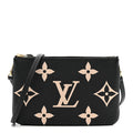 Empreinte Monogram Giant Double Zip Pochette Black Cream