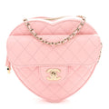 Lambskin Quilted Large CC In Love Heart Bag Light Pink