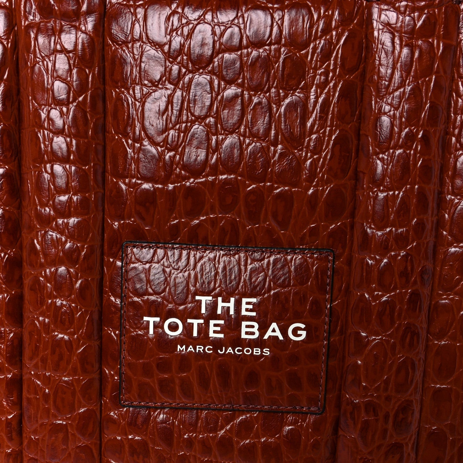 Croc Embossed Small The Tote Bag Spice Brown