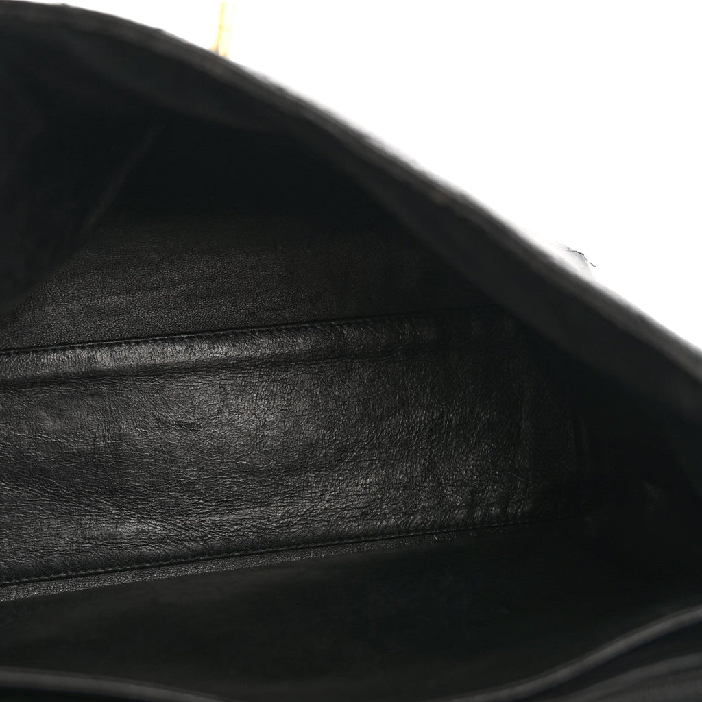 Caviar Quilted Jumbo Kelly Flap Black