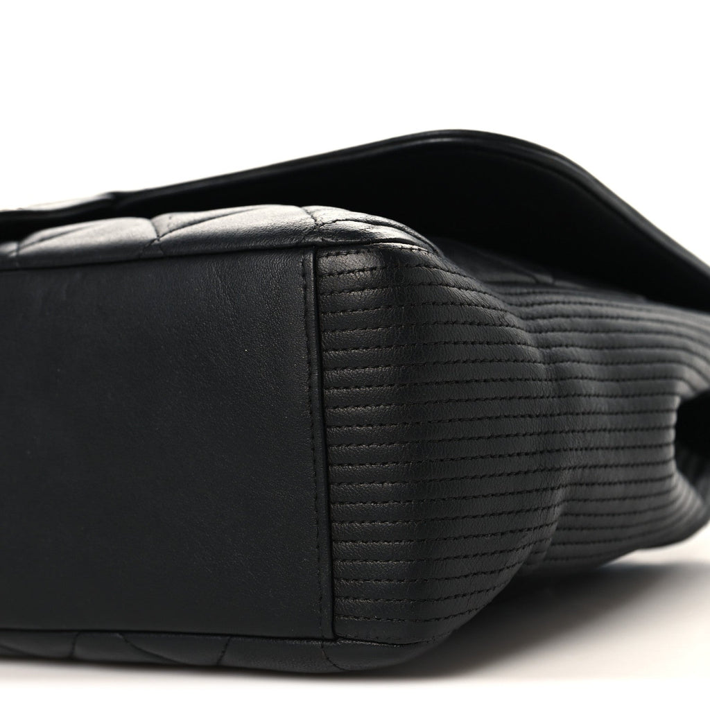 Lambskin Quilted Large Coco Rider Flap Black