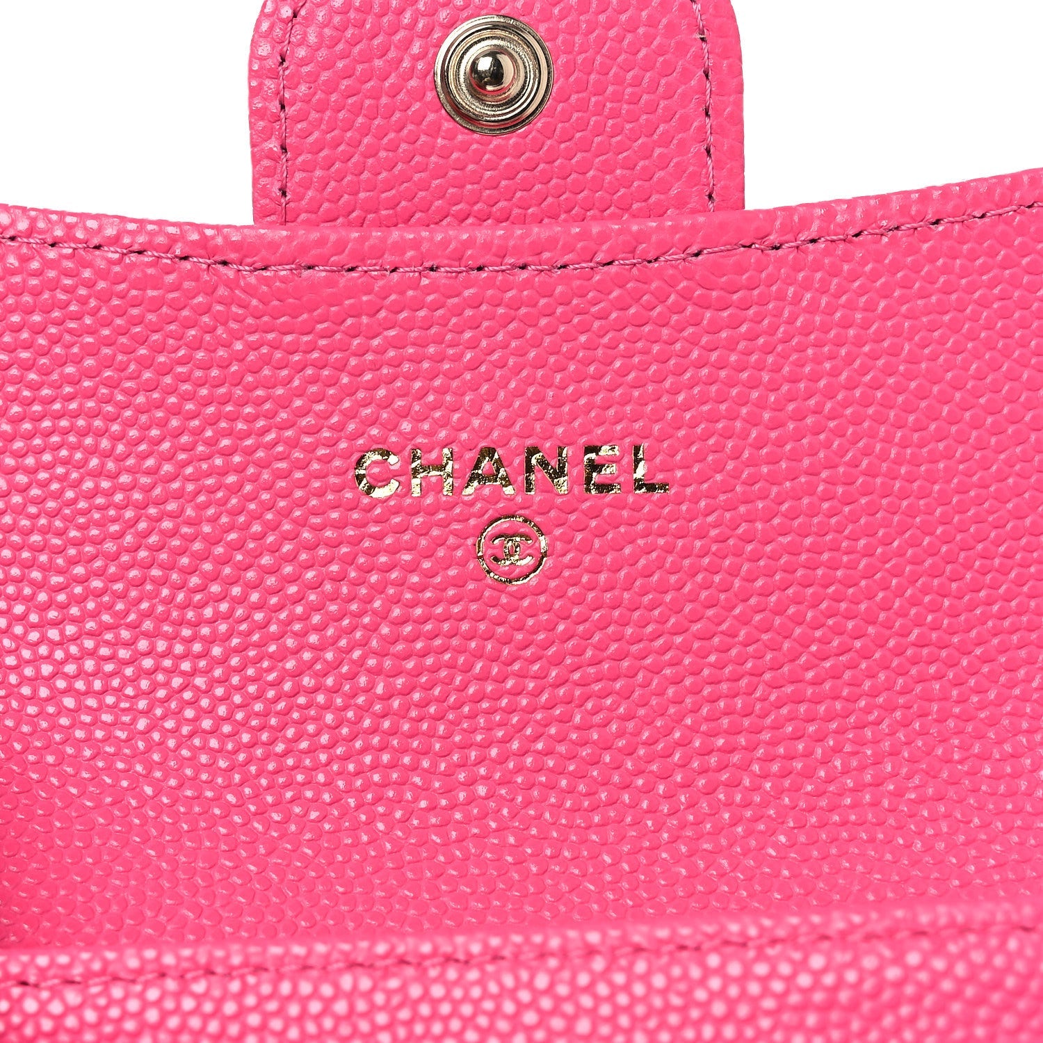 Caviar Quilted Flap  Holder Wallet Pink