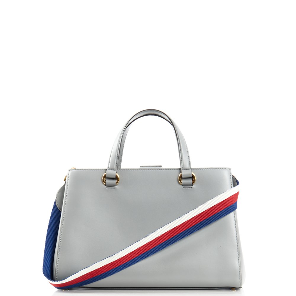 Gucci Tote Sylvie Top Handle Bag in Dusty Grey, Leather