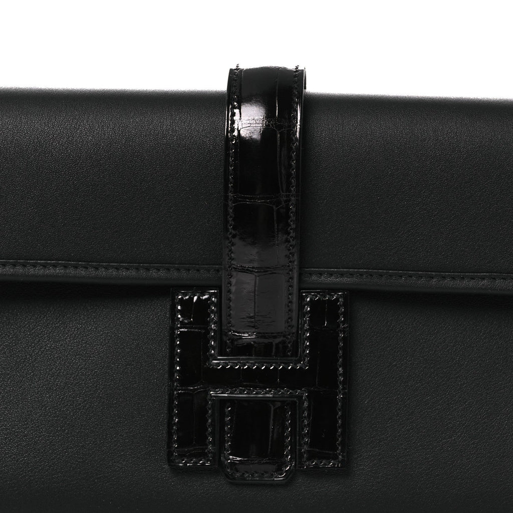 Swift Shiny Alligator Jige Elan 29 Touch Clutch Black