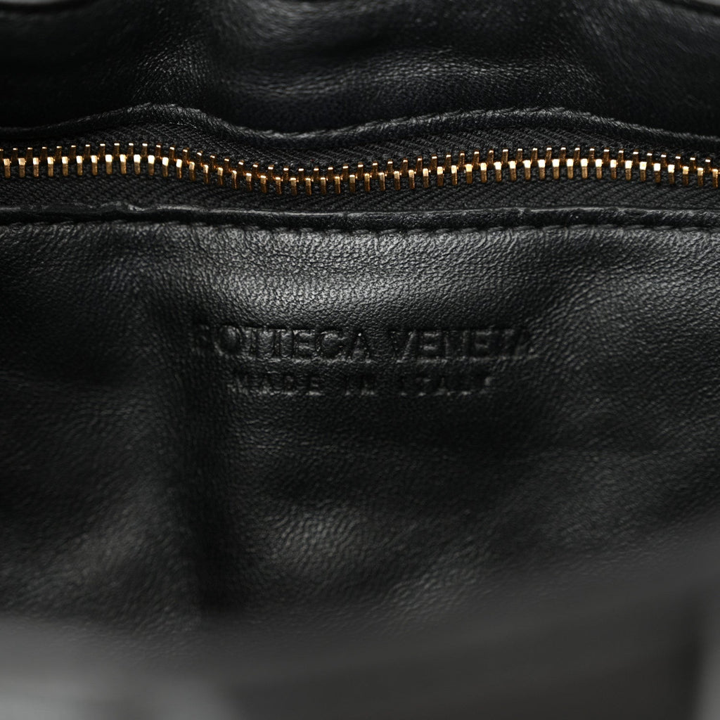 Nappa Maxi Intreccio Padded Cassette Crossbody Bag Black