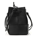 Nappa Maxi Intrecciato Mini Cassette Bucket Bag Black