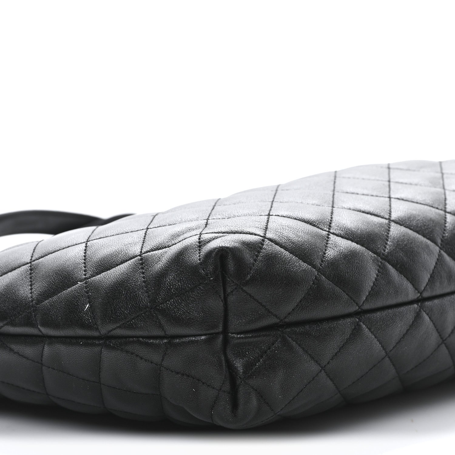 Lambskin Quilted Maxi Icare Shopping Tote Black