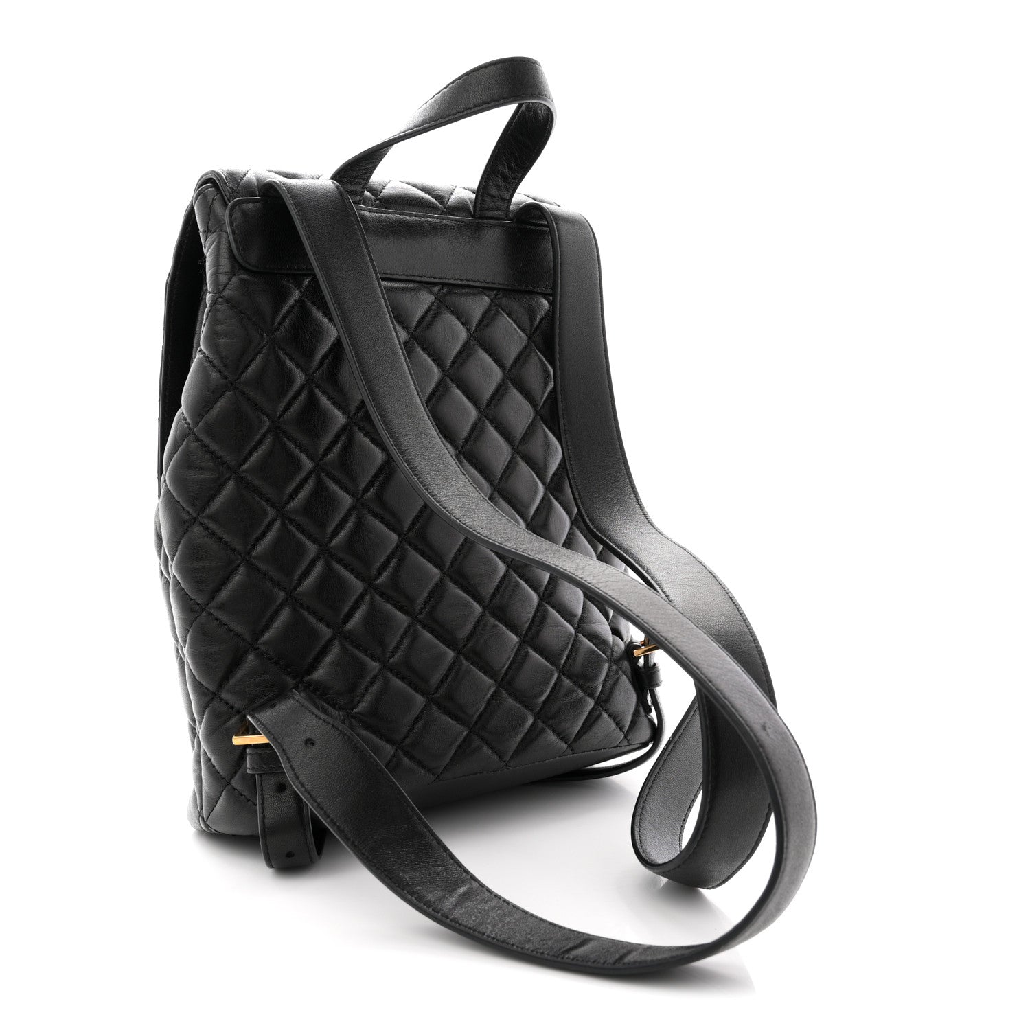 Calfskin Quilted Medusa Backpack Black