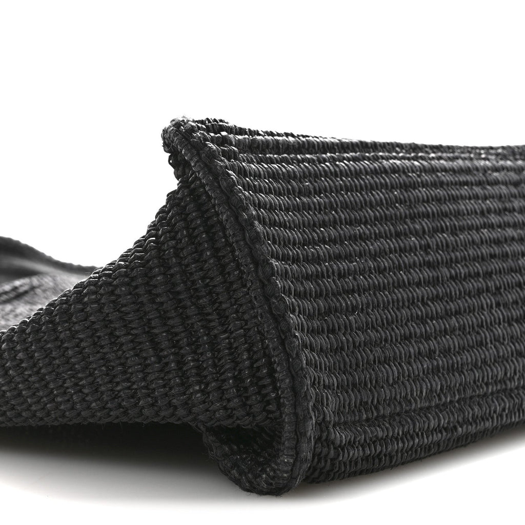 Raffia Large G Shopping Tote Black