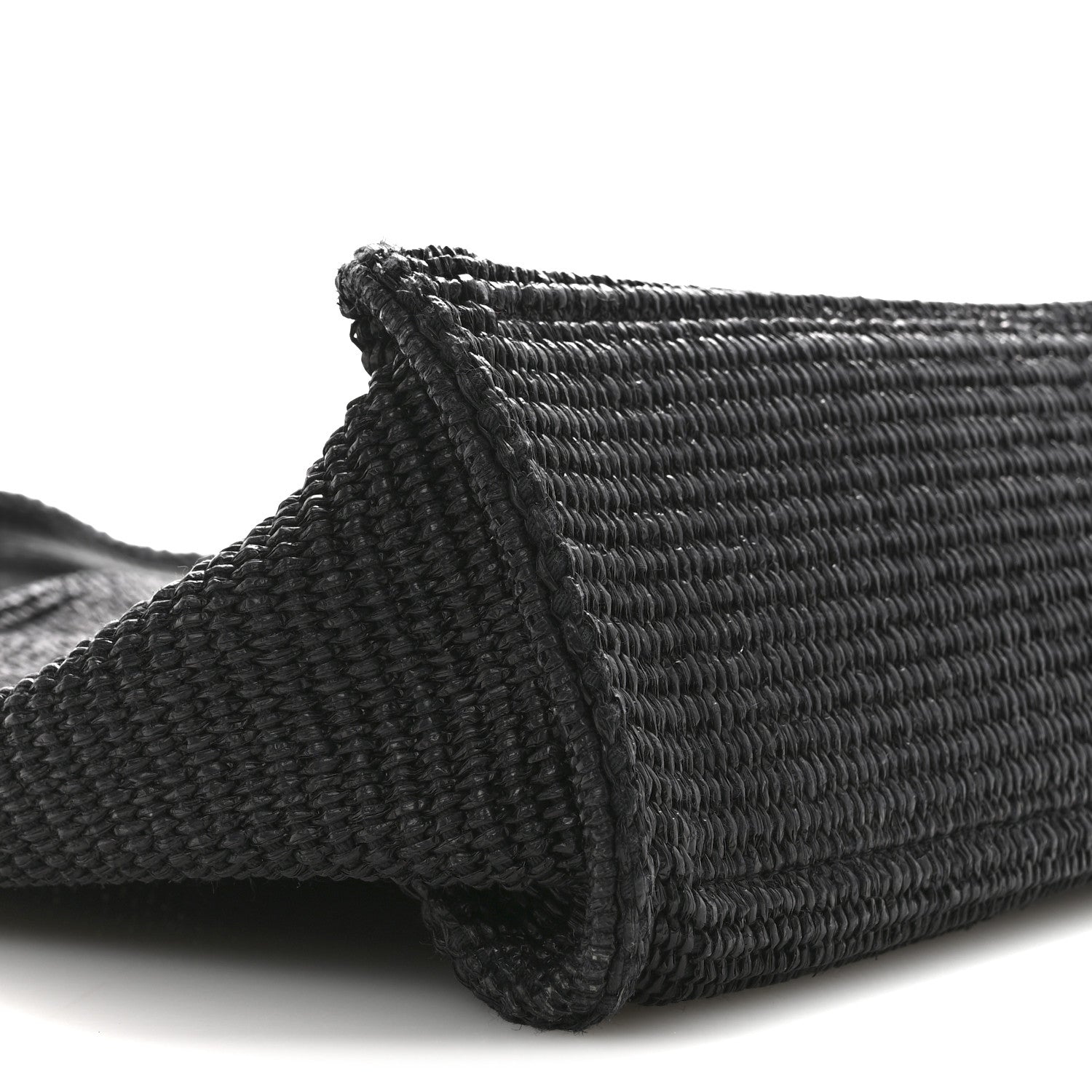 Raffia Large G Shopping Tote Black