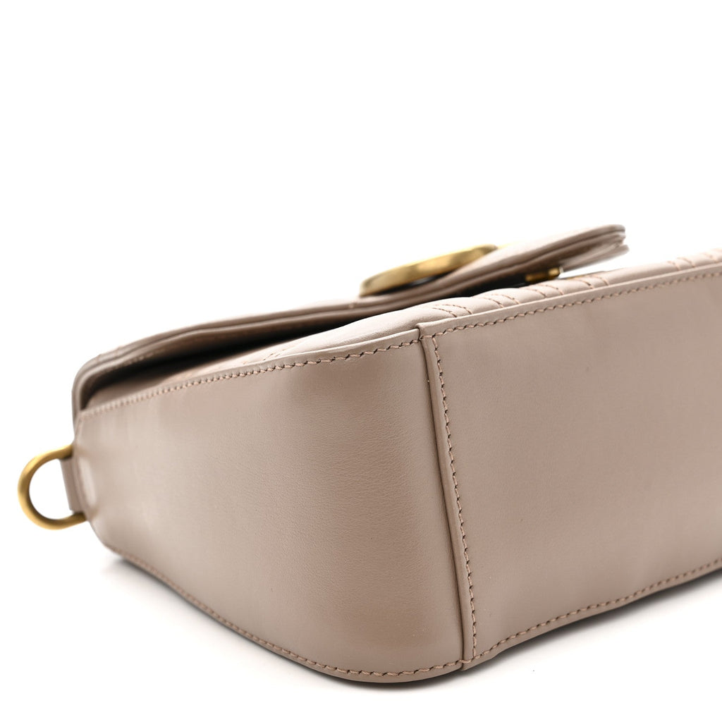 Calfskin Matelasse Mini GG Marmont Top Handle Shoulder Bag Porcelain Rose