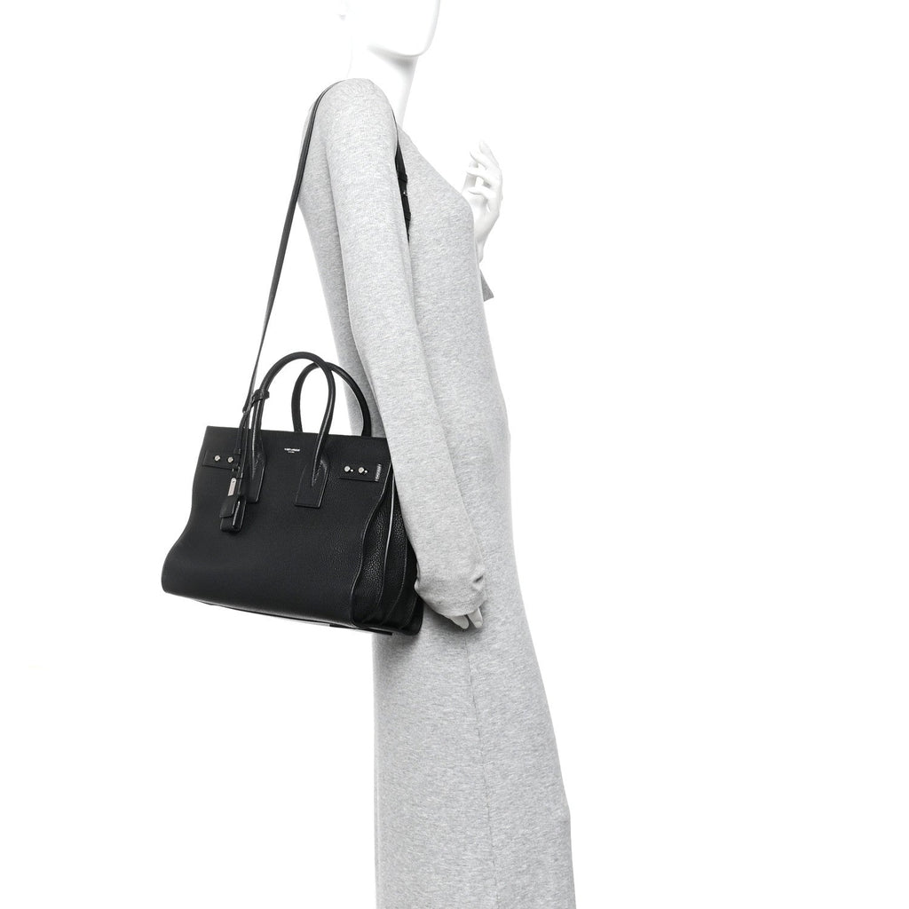 Grained Calfskin Small Supple Sac De Jour Black