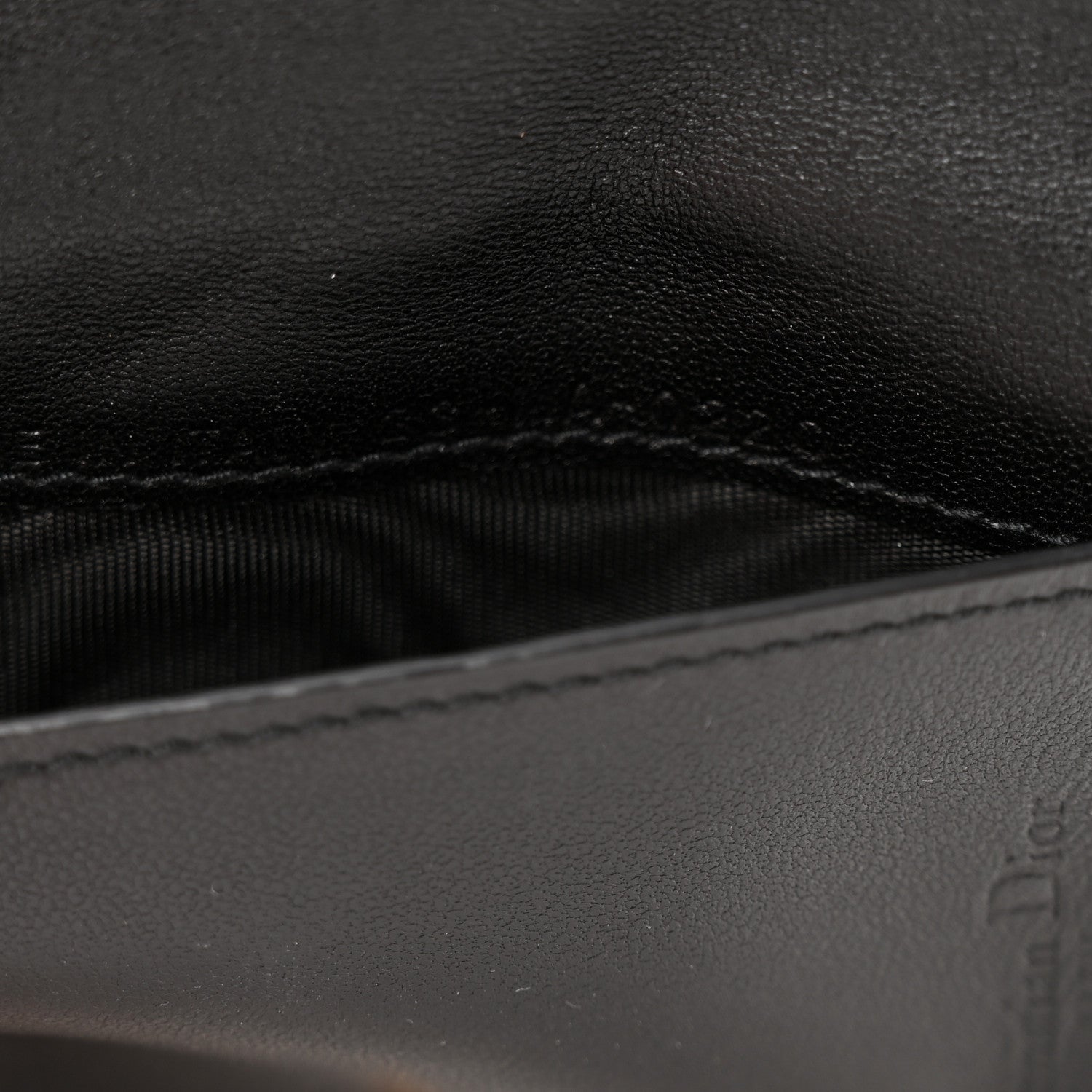 Lambskin Cannage Small Lady Dior Flap  Holder Black