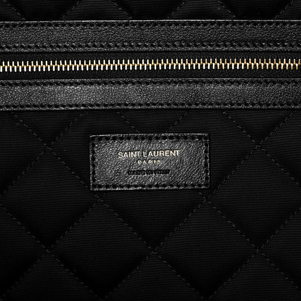 Calfskin Quilted ES Giant Travel Bag Black