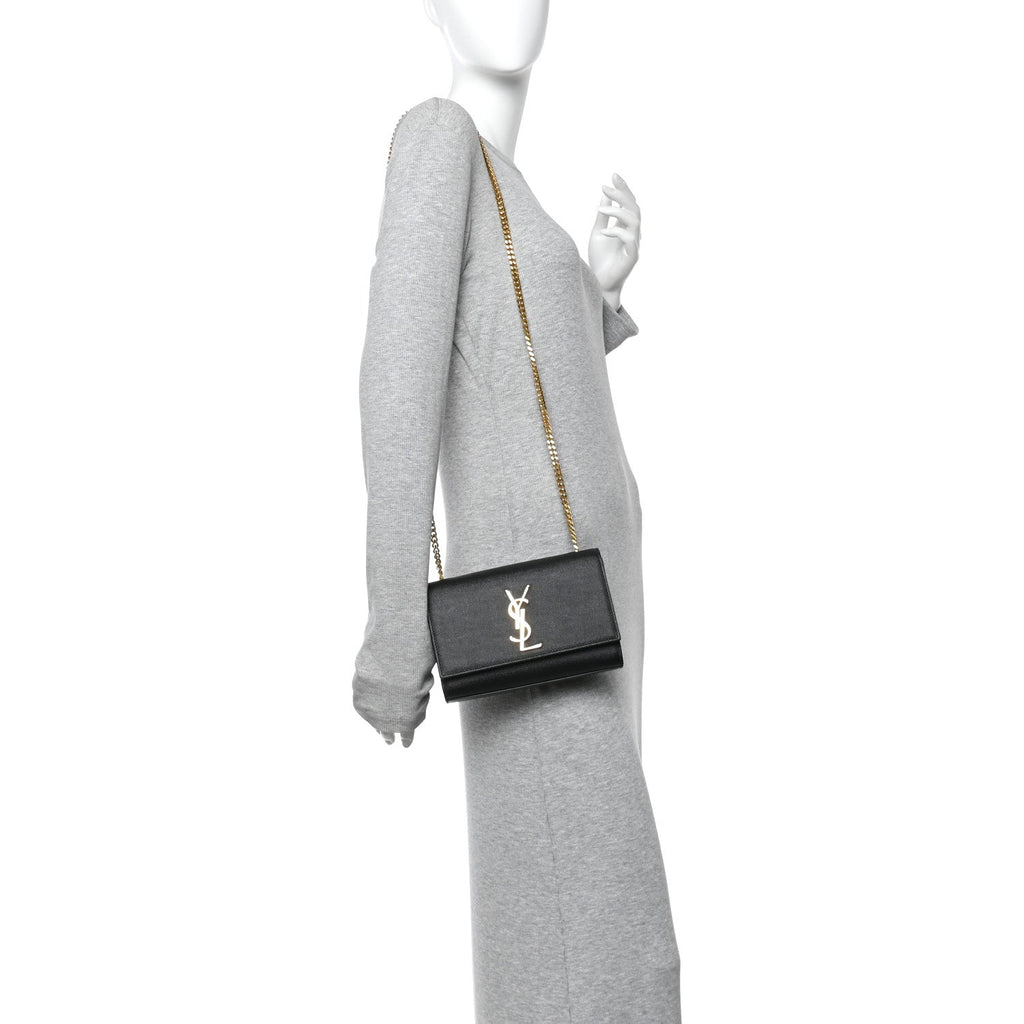 Grain De Poudre Small Classic Monogram Kate Satchel Black