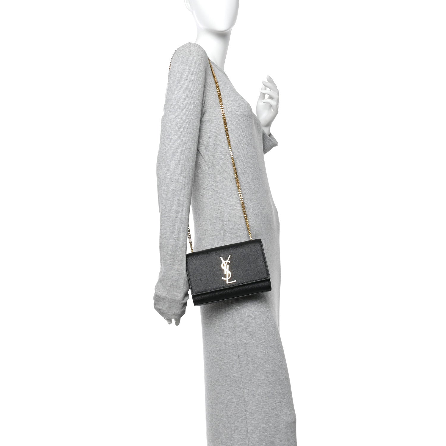 Grain De Poudre Small Classic Monogram Kate Satchel Black