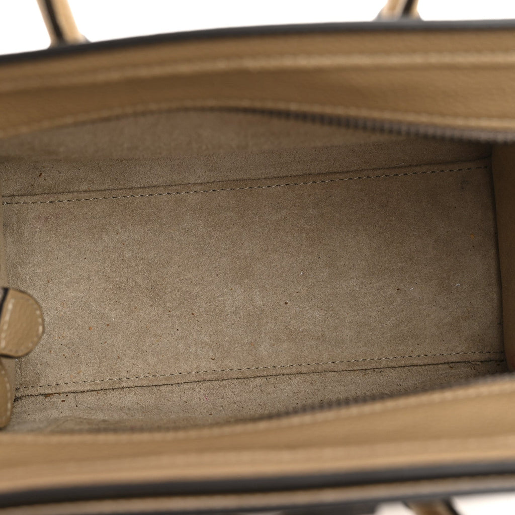 Drummed Calfskin Nano Luggage Dune