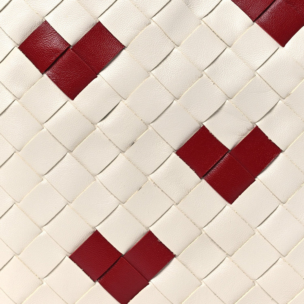 Nappa Intrecciato Heart Medium Dustbag White Dark Red