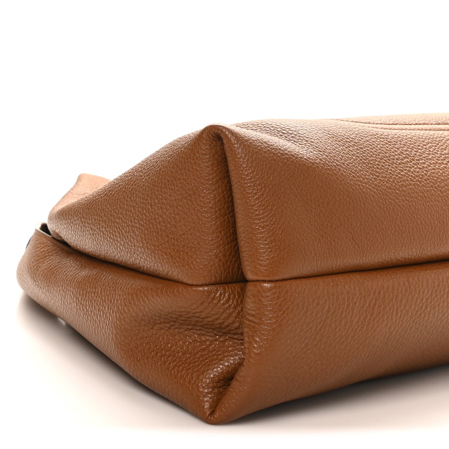 Grained Calfskin Softbit Maxi Shoulder Bag Brown