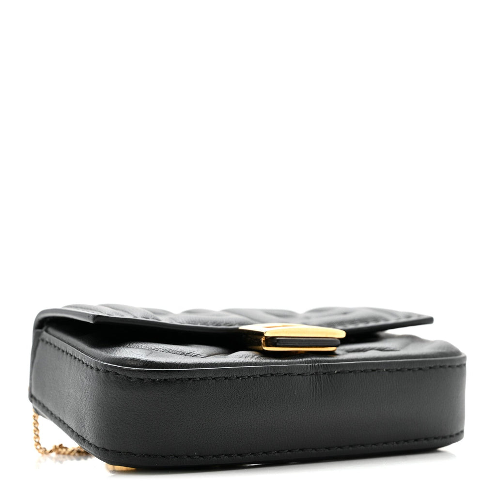 Nappa Matisse FF Embossed Nano Baguette Charm Black