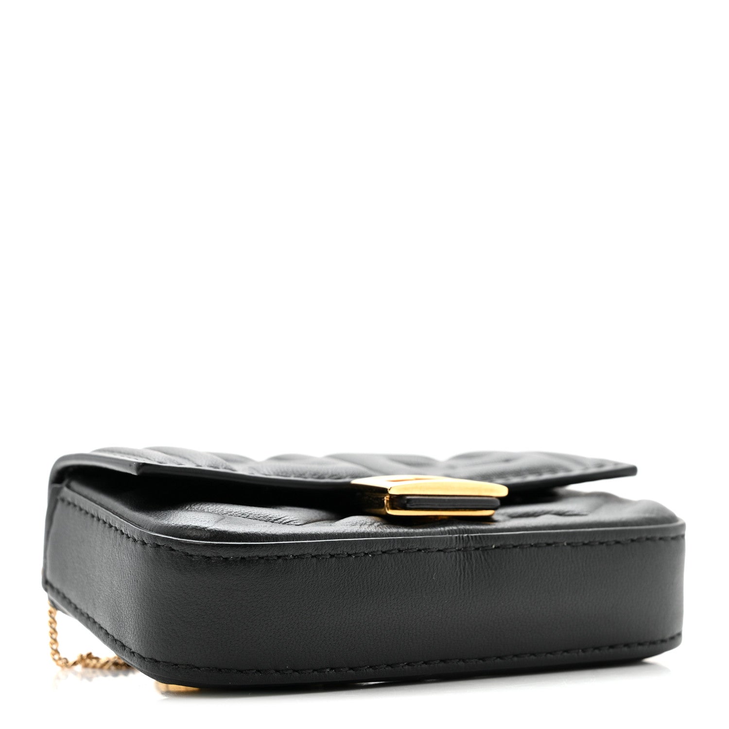 Nappa Matisse FF Embossed Nano Baguette Charm Black