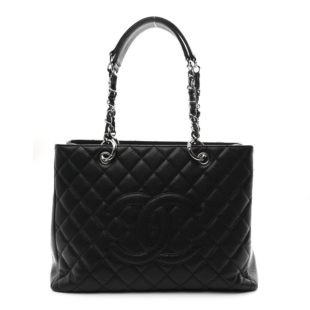 Caviar Quilted Grand Shopping Tote GST Black