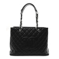 Caviar Quilted Grand Shopping Tote GST Black