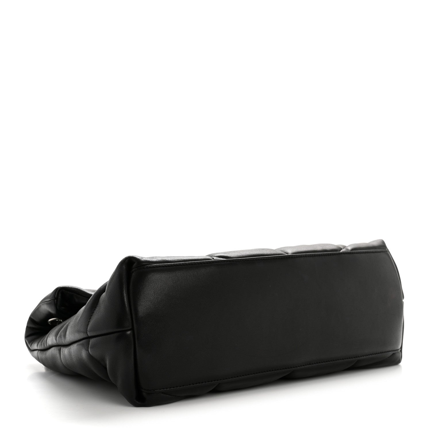 Lambskin Quilted Medium Loulou Puffer Monogram Chain Satchel Black