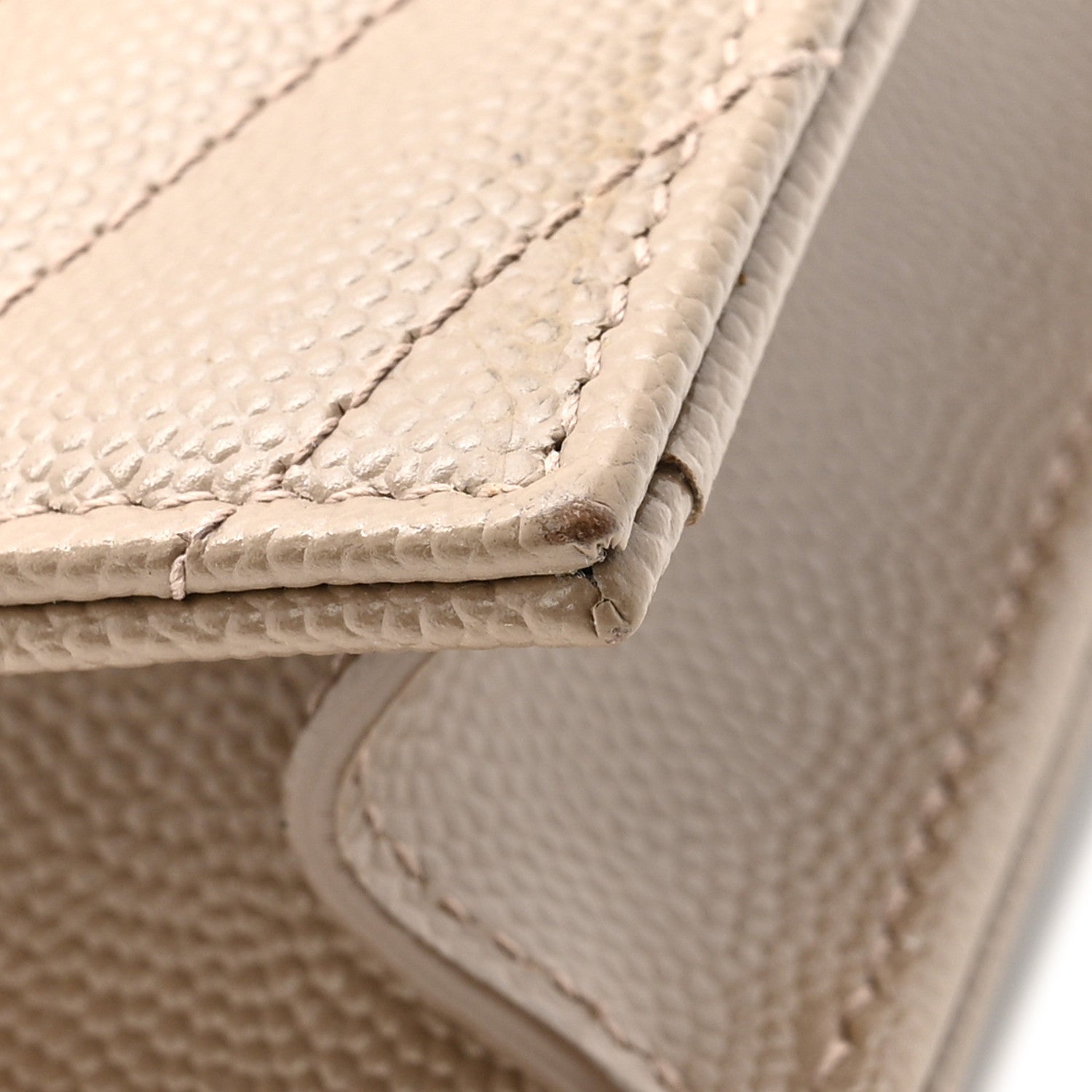 Grain De Poudre Matelasse Chevron Monogram Envelope Chain Wallet Dark Beige
