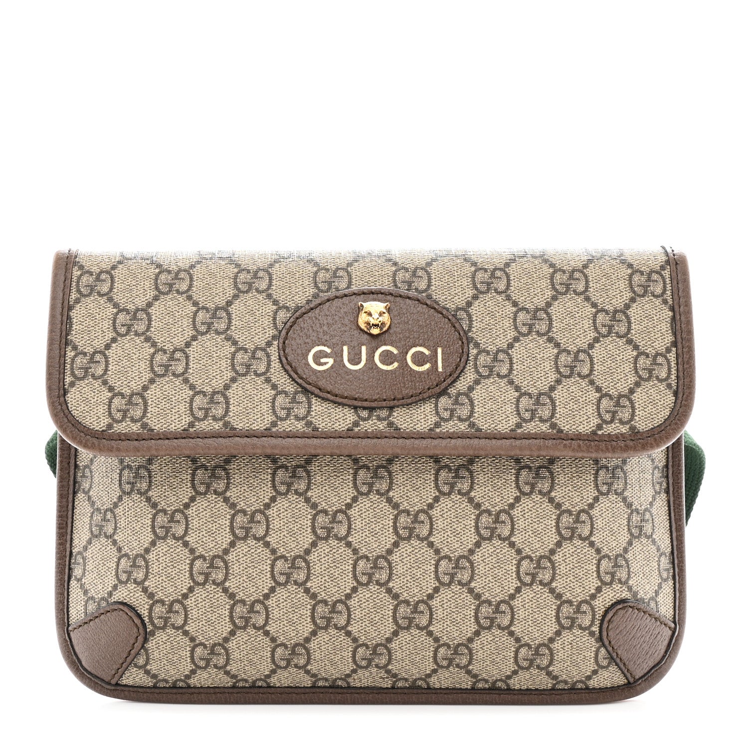 GG Supreme Monogram Neo Vintage Web Belt Bag Brown